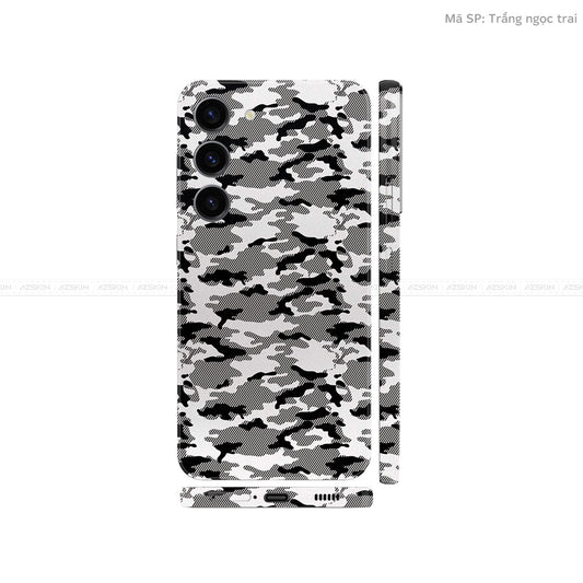 Dán Skin Samsung Galaxy S24 Series Vân Nổi Camo Trắng | UVPT08