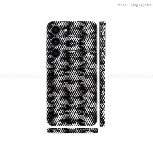Dán Skin Samsung Galaxy S24 Series Vân Nổi Mamba Trắng | UVPT05