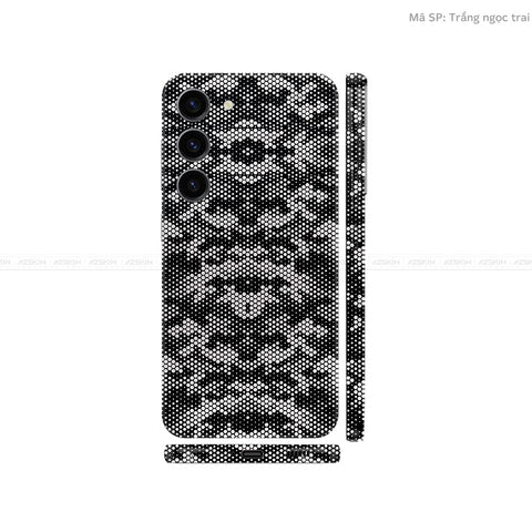 Dán Skin Samsung Galaxy S24 Series Vân Nổi Mamba Trắng | UVPT05