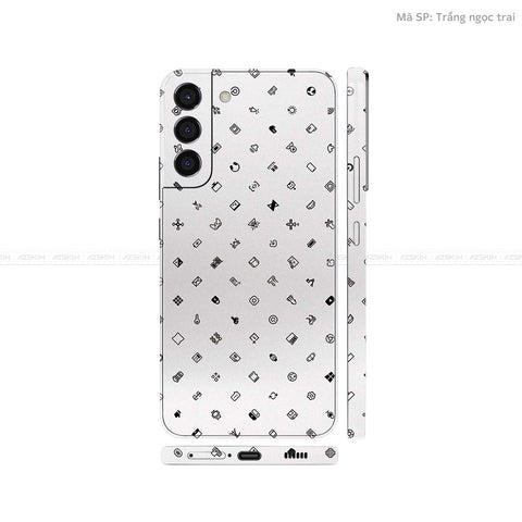 Dán Skin Galaxy S22 Series Vân Nổi ICON Trắng | UVPT04