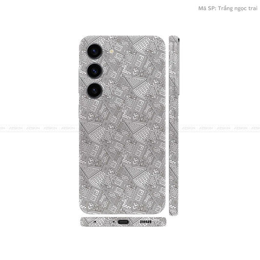Dán Skin Samsung Galaxy S24 Series Vân Nổi PATTERN AZ Trắng | UVPT06