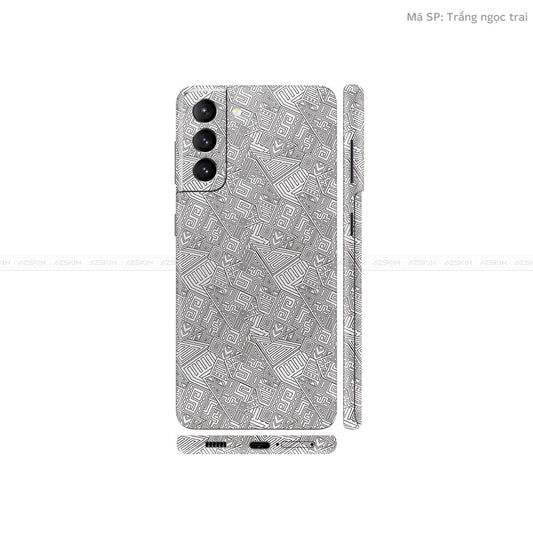 Dán Skin Galaxy S21 Series Vân Pattern AZ Trắng | UVPT06