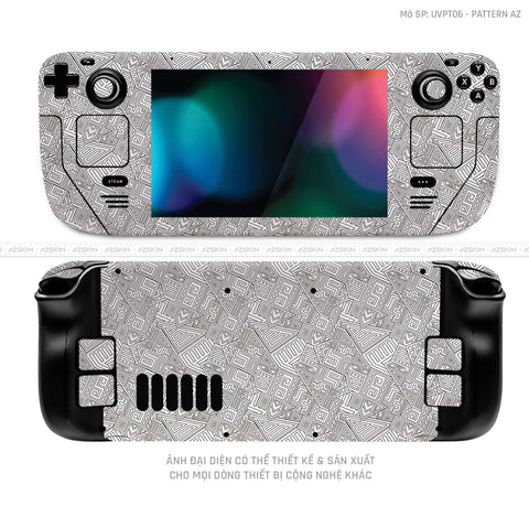 Dán Skin Máy Chơi Game Steam Deck Vân Pattern AZ Trắng | UVPT06