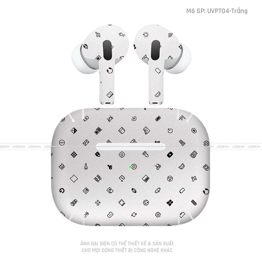 Dán Skin Tai Nghe Airpod 3 Vân ICON Trắng | UVPT04
