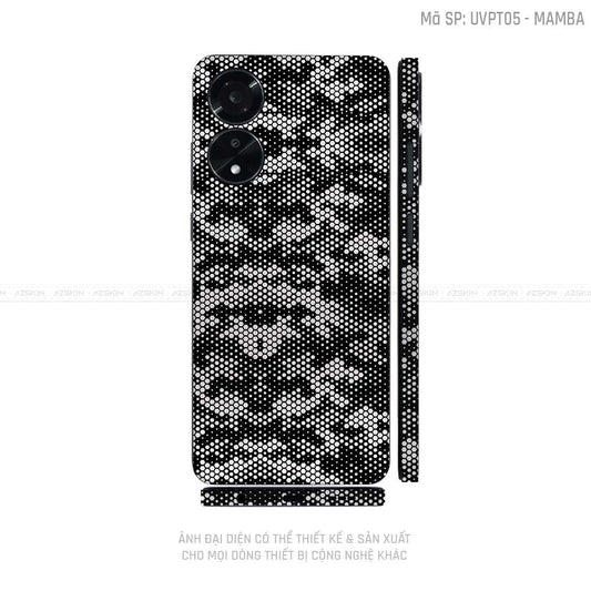 Miếng Dán Skin Điện Thoại OPPO A Series Vân Nổi Mamba Trắng | UVPT05