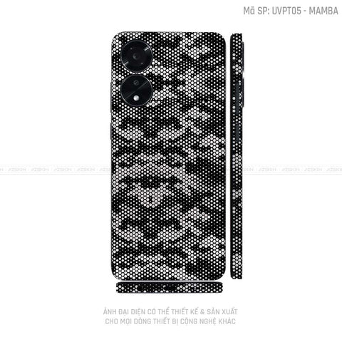 Miếng Dán Skin Điện Thoại OPPO A Series Vân Nổi Mamba Trắng | UVPT05