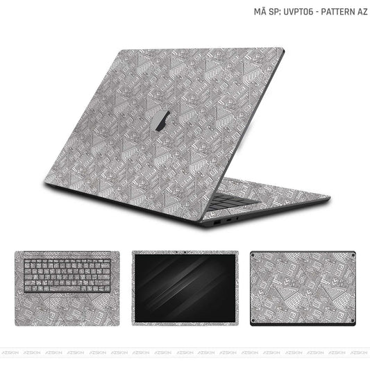 Dán Skin Macbook Vân Nổi Pattern AZ Trắng | UVPT06