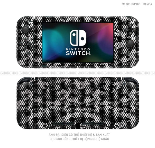 Dán Skin Máy Chơi Game Nintendo Switch Vân Mamba Trắng | UVPT05