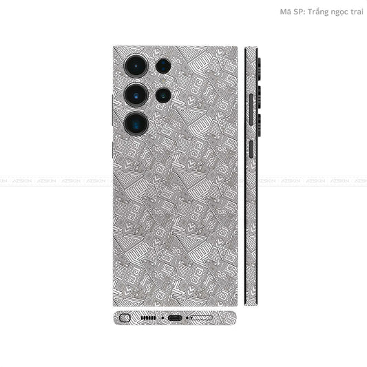Dán Skin Samsung Galaxy S24 Series Vân Nổi PATTERN AZ Trắng | UVPT06