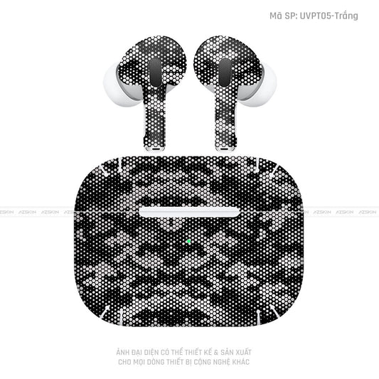Dán Skin Tai Nghe Airpod 3 Vân Mamba Trắng | UVPT05