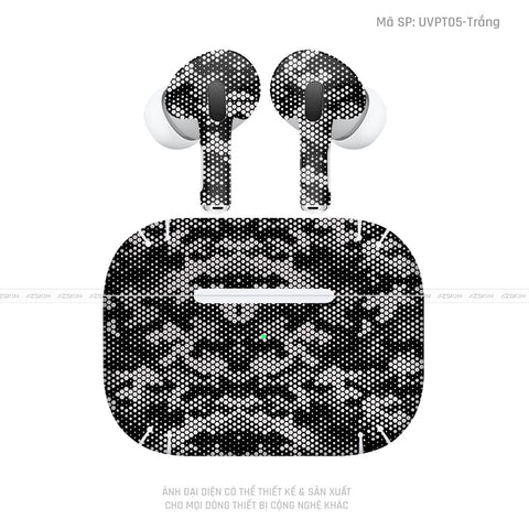 Dán Skin Tai Nghe Airpod 3 Vân Mamba Trắng | UVPT05