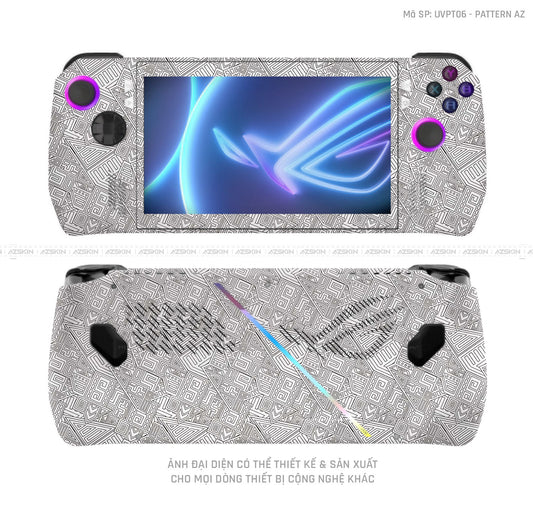 Dán Skin Máy Chơi Game Asus ROG Vân Pattern AZ Trắng | UVPT06