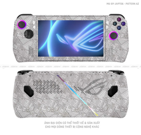 Dán Skin Máy Chơi Game Asus ROG Vân Pattern AZ Trắng | UVPT06
