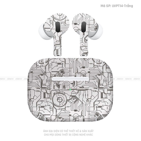Dán Skin Tai Nghe Airpod 3 Vân Nổi Vi Mạch 2023 Trắng | UVPT14