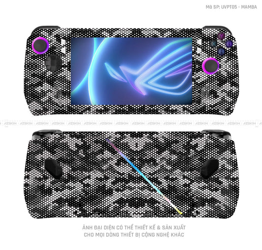 Dán Skin Máy Chơi Game Asus ROG Vân Mamba Trắng | UVPT05