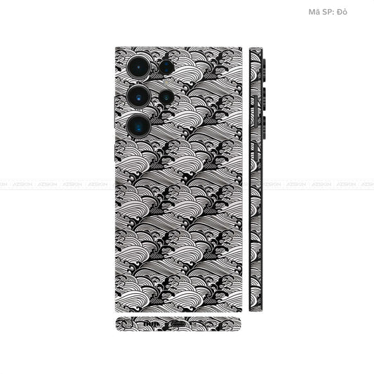 Dán Skin Samsung Galaxy S24 Series Vân Nổi Vân Sóng Trắng | UVPT09