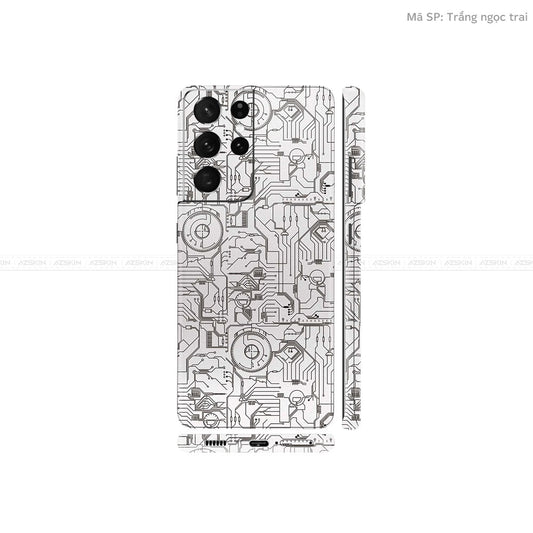 Dán Skin Galaxy S21 Series Vân Vi Mạch 2023 Trắng | UVPT14