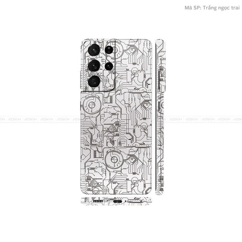 Dán Skin Galaxy S21 Series Vân Vi Mạch 2023 Trắng | UVPT14
