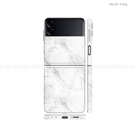 Dán Skin Galaxy Zflip3 Vân Đá Trắng | UVPT10