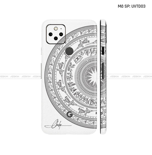 Dán Skin Google Pixel 5 Series Vân Trống Đồng Trắng | UVTD03