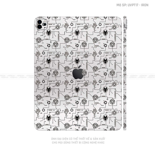Dán Skin IPad Pro Series Vân Ironman Trắng | UVPT17