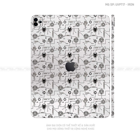 Dán Skin IPad Pro Series Vân Ironman Trắng | UVPT17