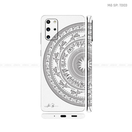 Dán Skin Galaxy S20 Series Vân Nổi Trống Đồng Trắng | TD03