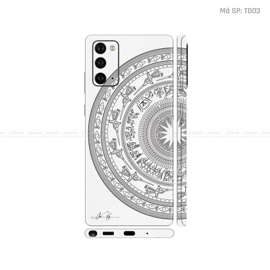 Dán Skin Galaxy Note 20 Series Vân Nổi Trống Đồng Trắng | TD03