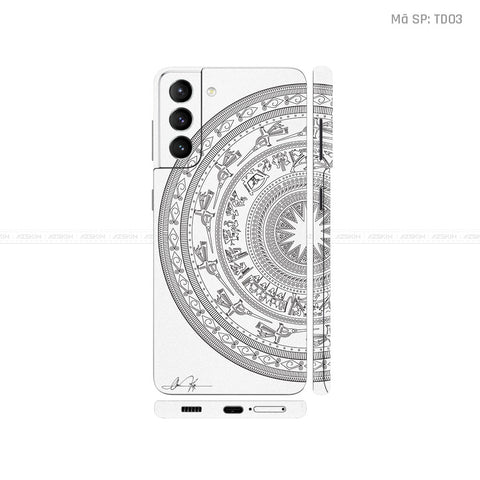 Dán Skin Galaxy S21 Series Vân Nổi Trống Đồng Trắng | TD03