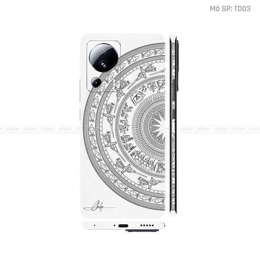 Dán Skin Xiaomi 13 Series Vân Nổi Trống Đồng Trắng | TD03