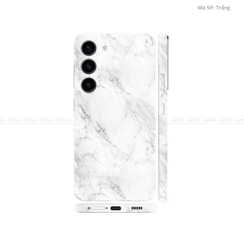 Dán Skin Galaxy S23 Series Vân Nổi Vân Đá Trắng | UVPT10