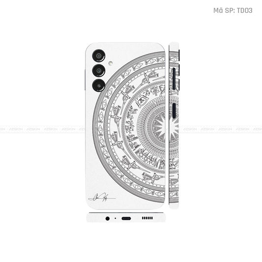 Dán Skin Galaxy A Series Vân Nổi Trống Đồng Màu Trắng | TD03
