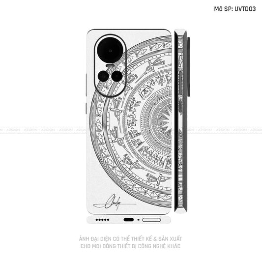 Miếng Dán Skin Điện Thoại OPPO Reno Series Vân Trống Đồng Trắng | UVTD03