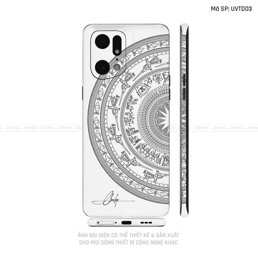 Miếng Dán Skin Điện Thoại OPPO Find X Series Vân Trống Đồng Trắng | UVTD03