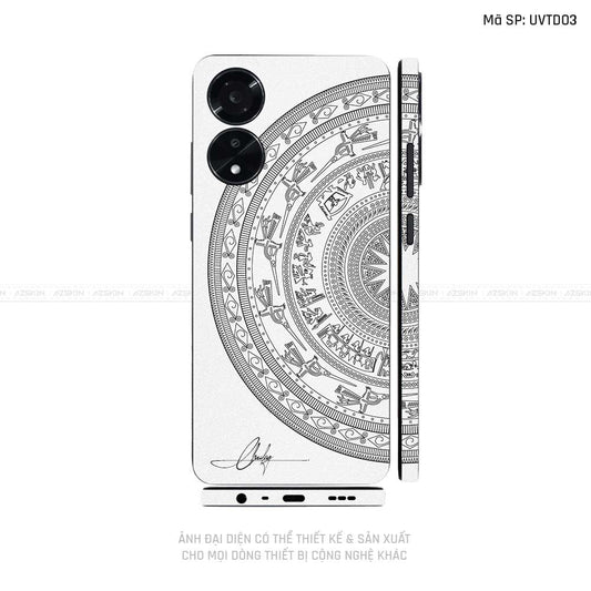 Miếng Dán Skin Điện Thoại OPPO A Series Vân Trống Đồng Trắng | UVTD03