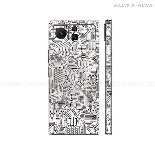 Dán Skin Điện Thoại Xiaomi Mix Fold Series Vân Nổi Vi Mạch Trắng | UVPT01