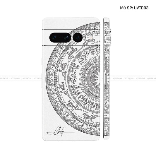 Dán Skin Google Pixel 8 Series Vân Trống Đồng Trắng | UVTD03