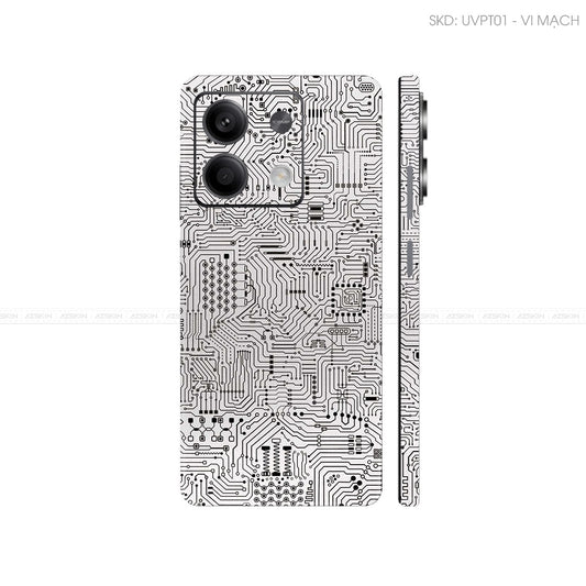 Dán Skin Điện Thoại Xiaomi Redmi 13 Series Vân Nổi Vi Mạch Trắng | UVPT01
