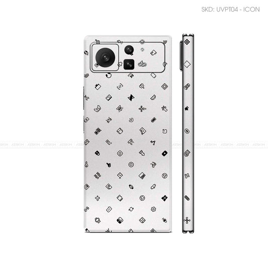 Dán Skin Điện Thoại Xiaomi Mix Fold Series Vân Nổi ICON Trắng | UVPT04