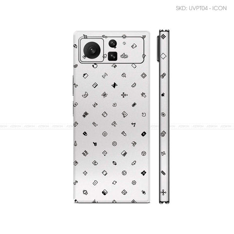 Dán Skin Điện Thoại Xiaomi Mix Fold Series Vân Nổi ICON Trắng | UVPT04