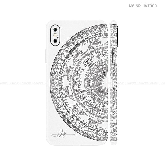 Dán Skin IPhone X Series Vân Trống Đồng Trắng | UVTD03