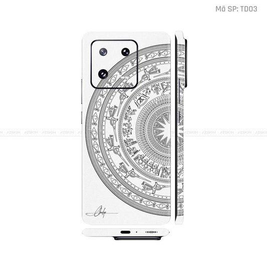Dán Skin Xiaomi 13 Series Vân Nổi Trống Đồng Trắng | TD03