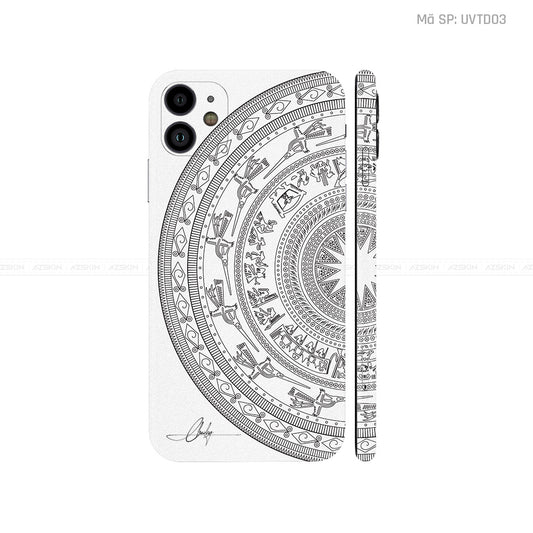 Dán Skin IPhone 11 Series Vân Trống Đồng Trắng | UVTD03