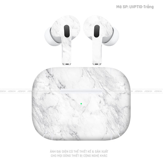 Dán Skin Tai Nghe Airpod 3 Vân Đá Trắng | UVPT10
