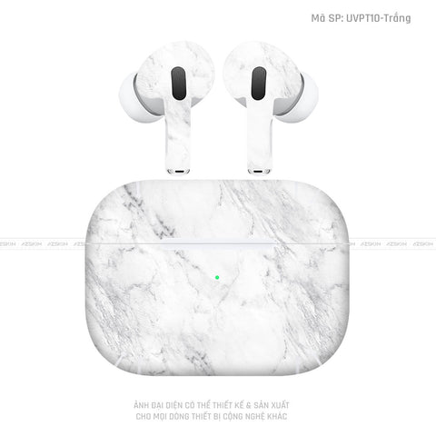 Dán Skin Tai Nghe Airpod 3 Vân Đá Trắng | UVPT10