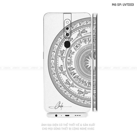 Miếng Dán Skin Điện Thoại OPPO F Series Vân Trống Đồng Trắng | UVTD03