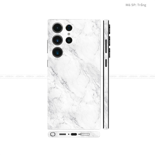 Dán Skin Samsung Galaxy S24 Series Vân Nổi Vân Đá Trắng | UVPT10
