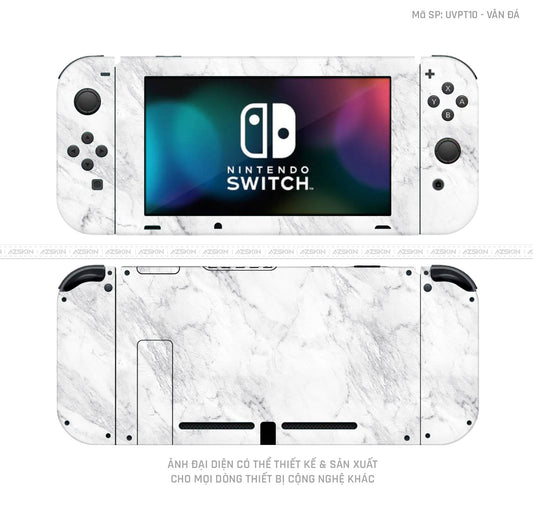 Dán Skin Máy Chơi Game Nintendo Switch Vân Đá Trắng | UVPT10