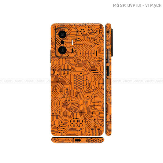 Dán Skin Xiaomi 11 Series Vân Nổi Vi Mạch Cam | UVPT01