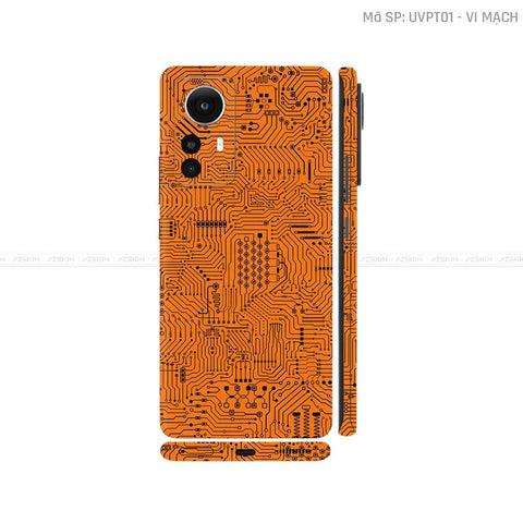 Dán Skin Xiaomi 12 Series Vân Nổi Vi Mạch Cam | UVPT01